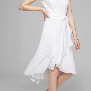 COPY - White House Black Market Eyelet Wrap Dress White Sz 6 (Never Worn/NO TAG…